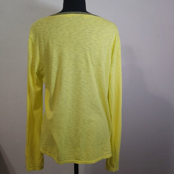 Michael Stars V Neck Supima Long Sleeve T Shirt OS - Picture 3 of 6